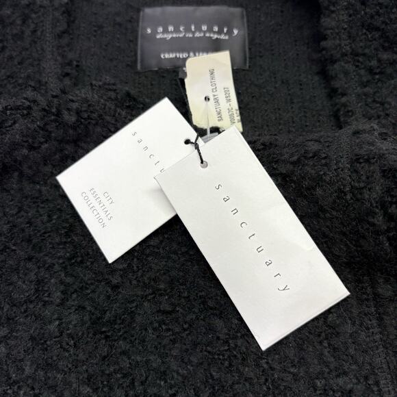 Revolve Sanctuary Boucle Knit Long Line Button Front Sweater Vest Black Size S - Picture 4 of 11